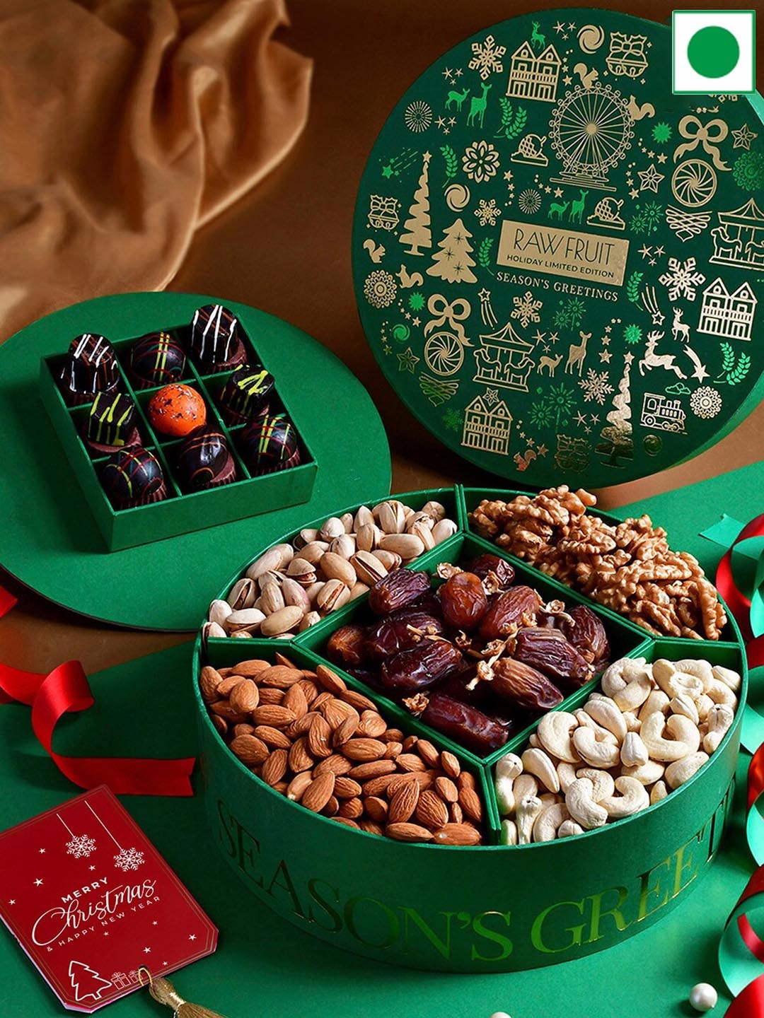 

RawFruit Dried Fruits & Nuts Chocolates Gift Set, Green