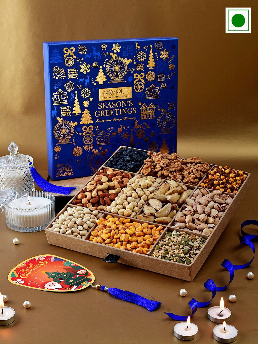 

RawFruit Dry Fruits & Nuts Gifts Set, Blue