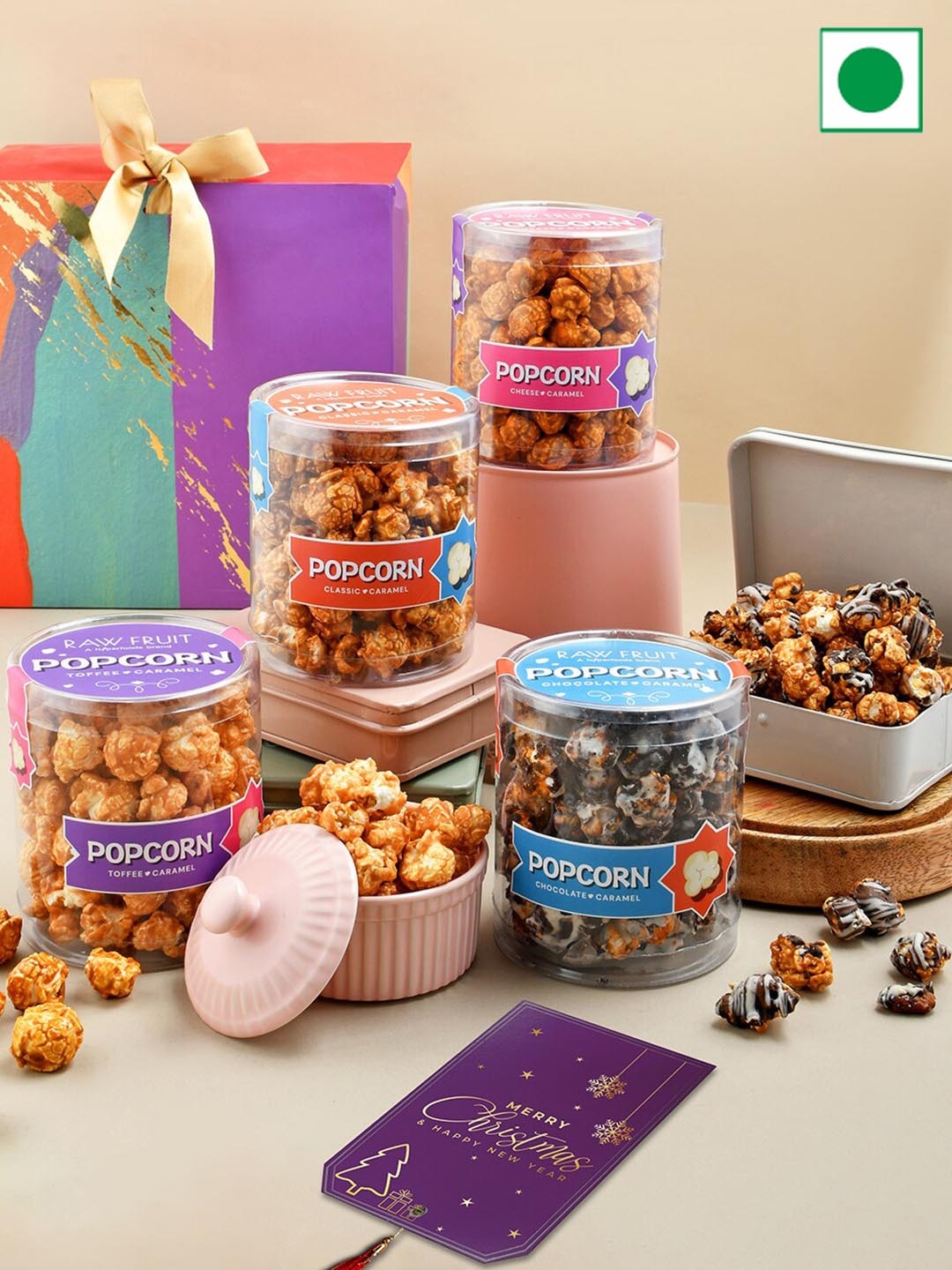 

RawFruit Set Of 4 Popcorn Quartet Assorted Gift Set, Blue