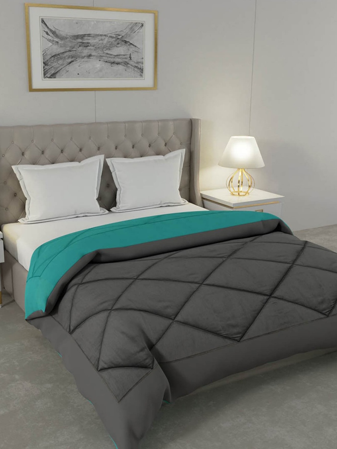 

TEAL BY CHUMBAK Teal Microfiber AC Room 210 GSM Double Bed Comforter