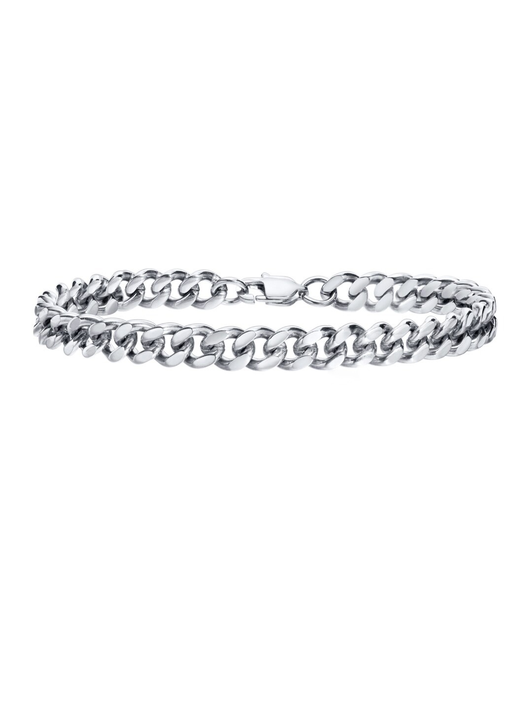 

The Roadster Lifestyle Co. Men Textured Link Bracelet, Silver