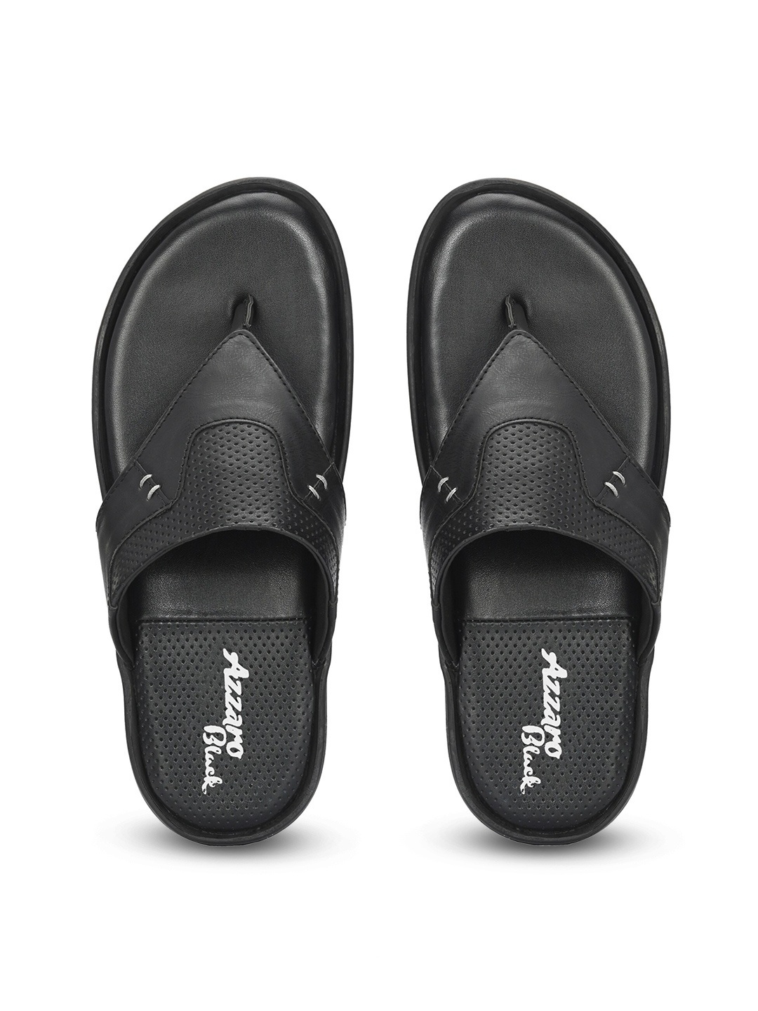 

Azzaro Black Men Textured Thong Flip-Flops