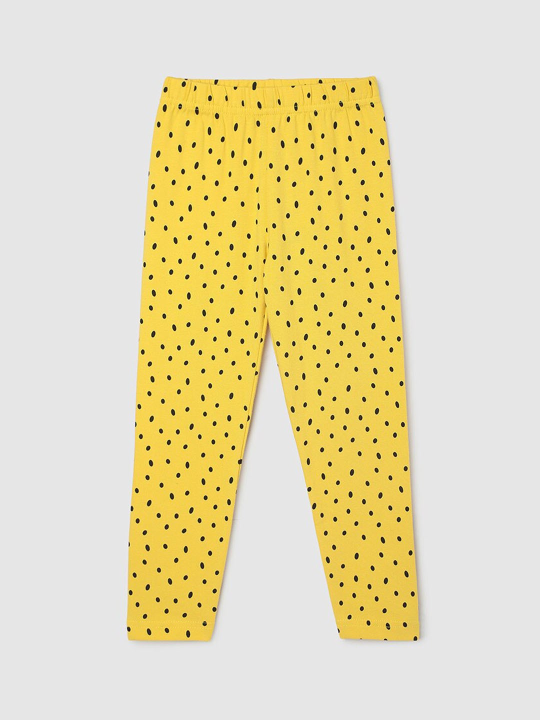 

Max Girls Polka Dots Printed Ankle Length Leggings, Yellow