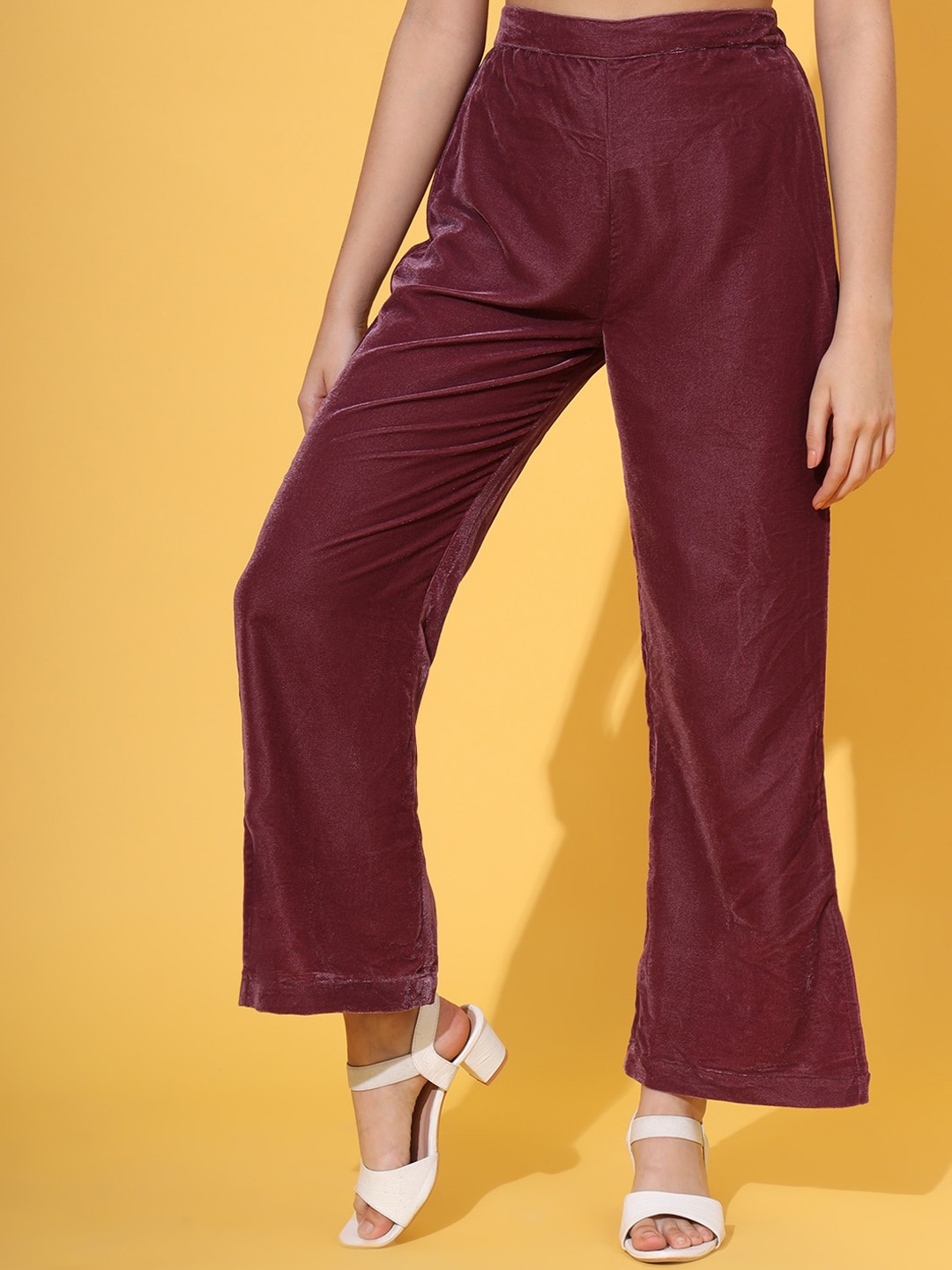 

JAIPUR PRIME Women Regular Fit Bootcut Trousers, Brown