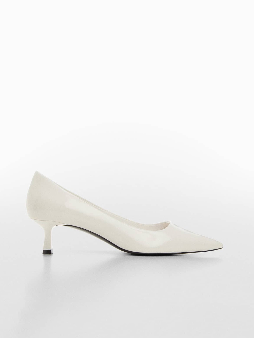 

MANGO Pointed Toe Kitten Heel Pumps, White