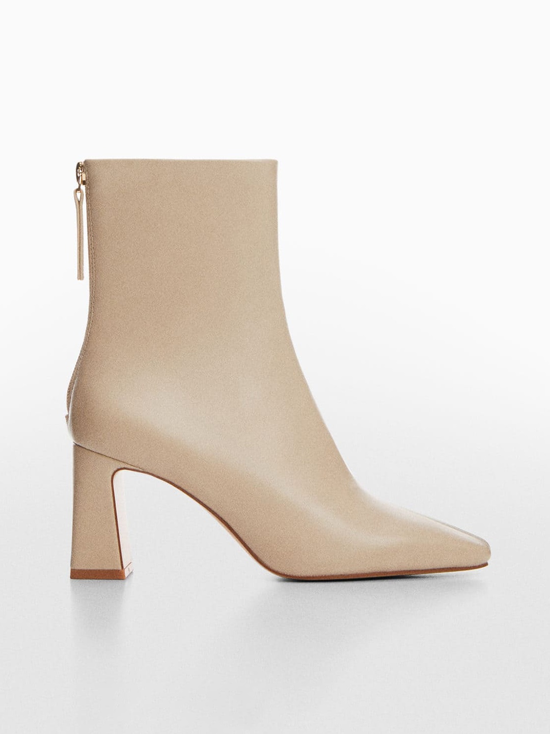 

MANGO Women Mid-Top Block Heel Regular Boots, Off white