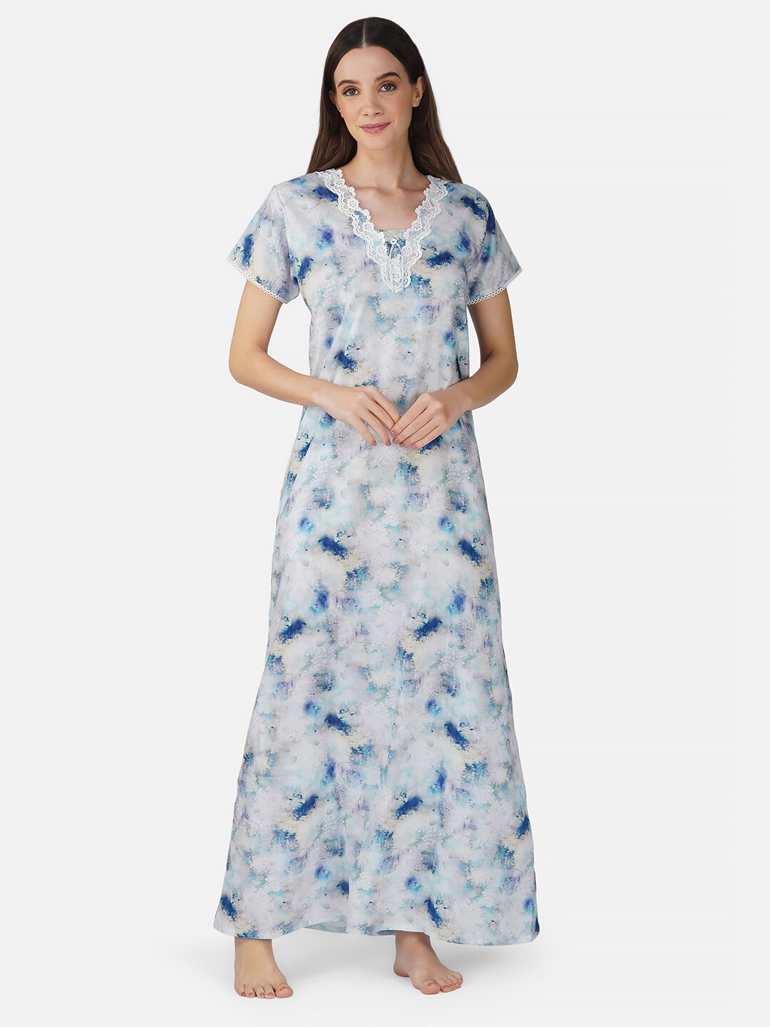 

Sand Dune Abstract Printed Maxi Nightdress, Blue