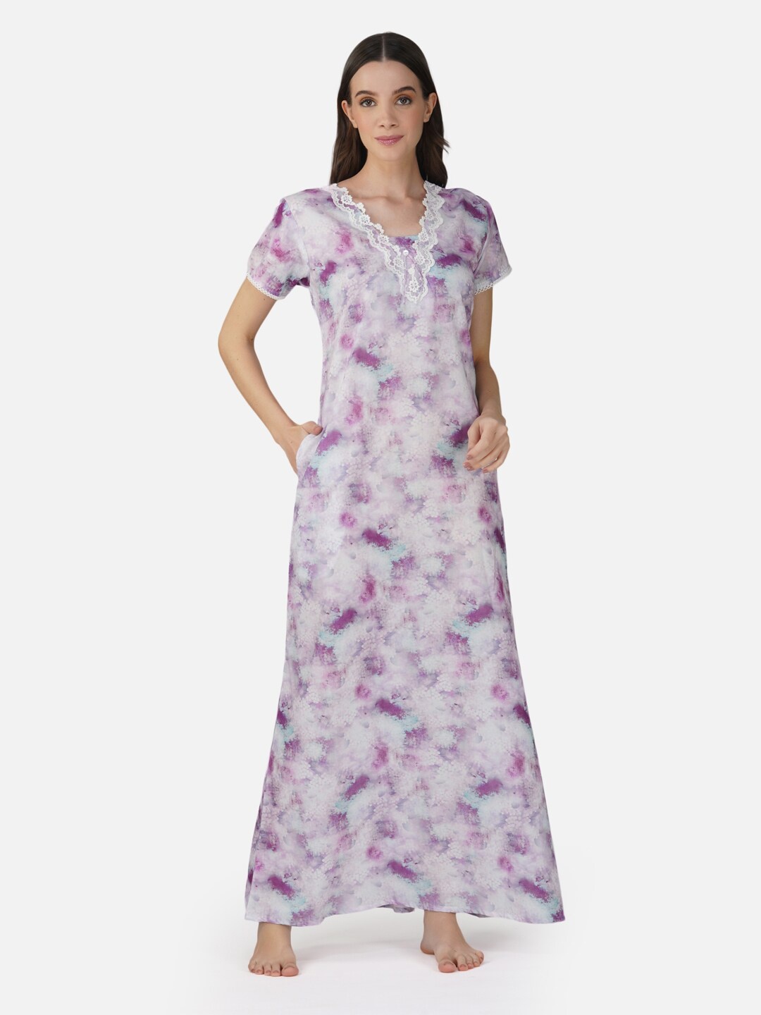 

Sand Dune Abstract Printed Maxi Nightdress, Purple