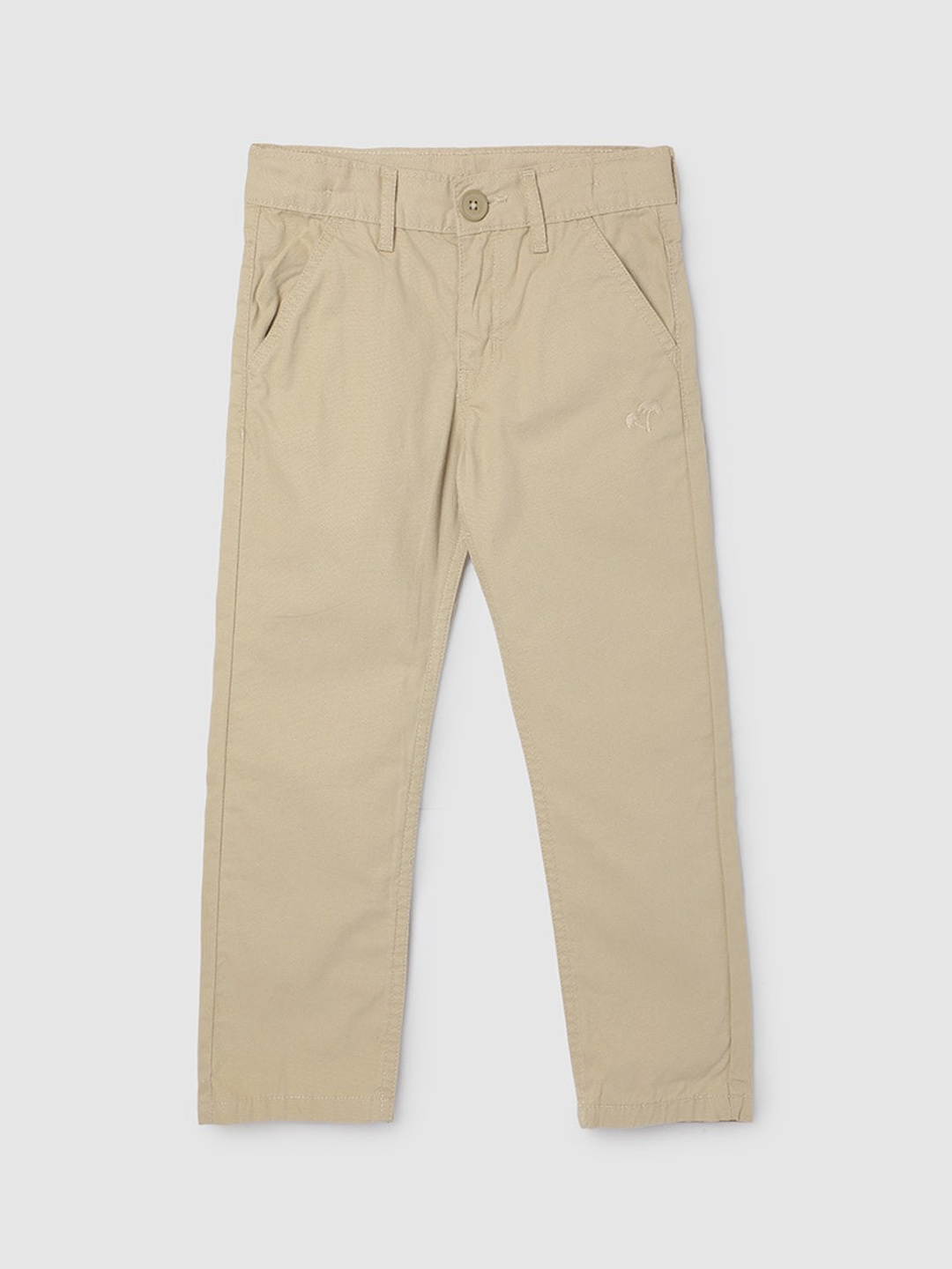 

max Boys Regular Fit Pure Cotton Trousers, Beige