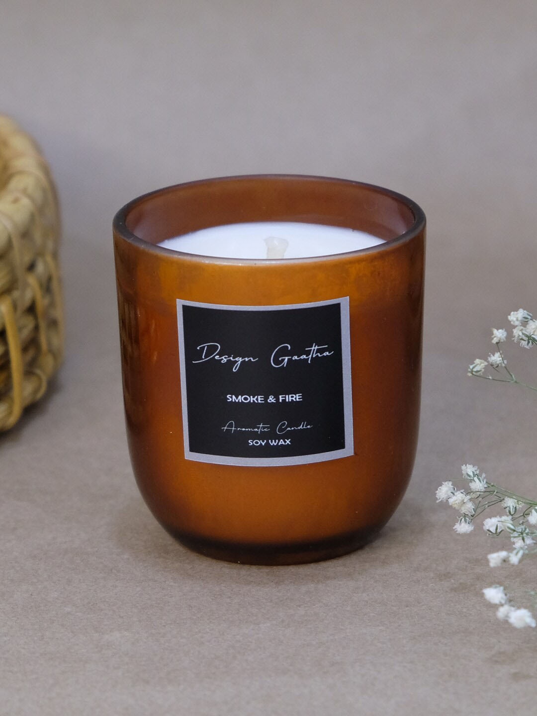 

DESIGN GAATHA Brown & White 1 pieces Jar Candle