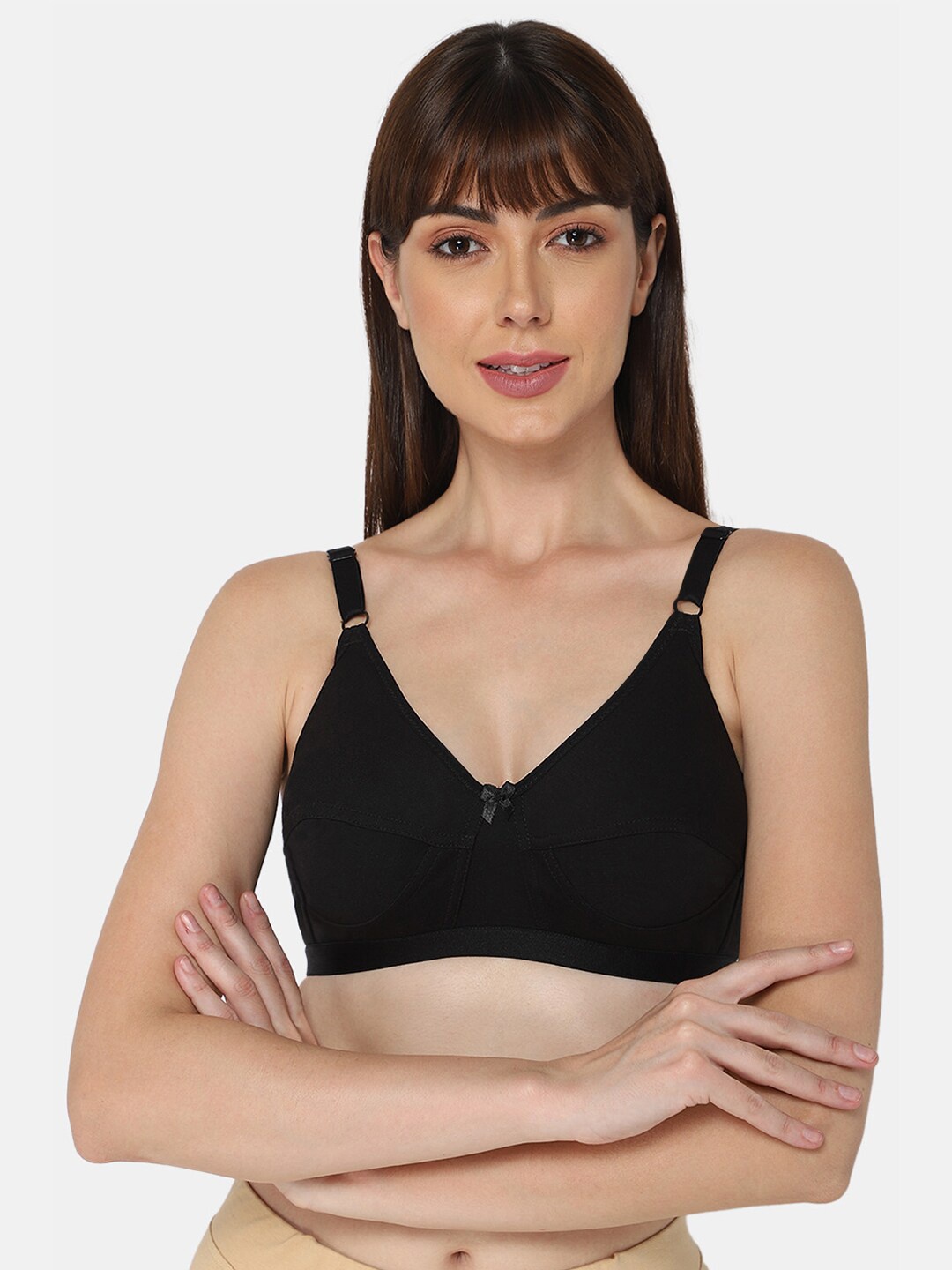 

intimacy LINGERIE Medium Coverage Everyday Cotton Bra With All Day Comfort, Black