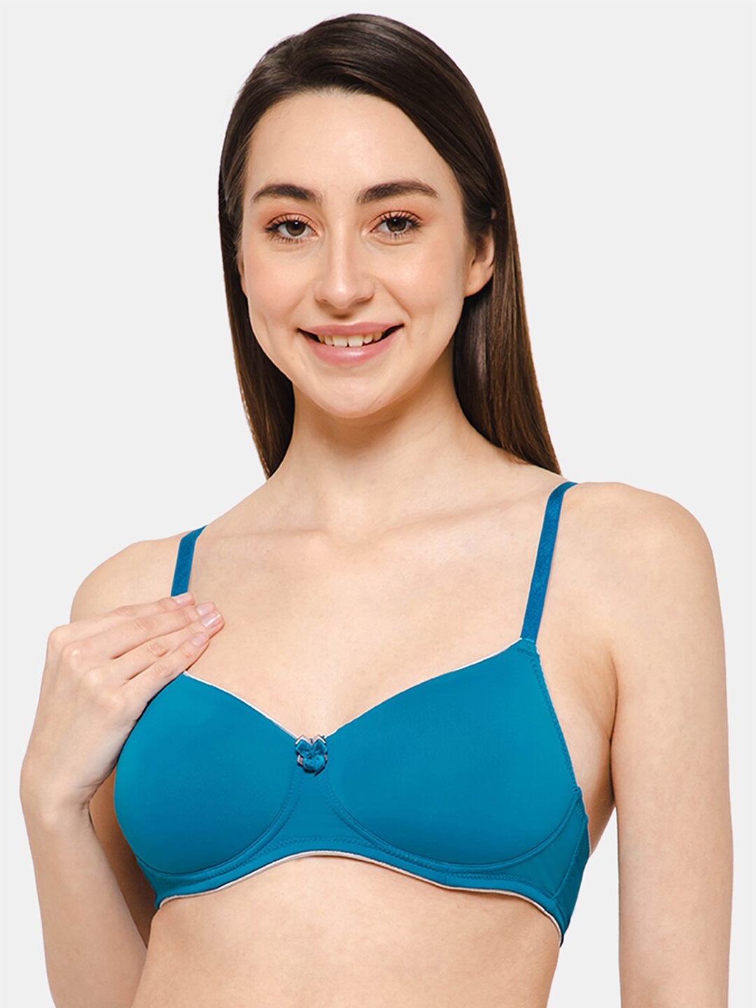 

intimacy LINGERIE Medium Coverage Lightly Padded Cotton T-shirt Bra With All Day Comfort, Teal