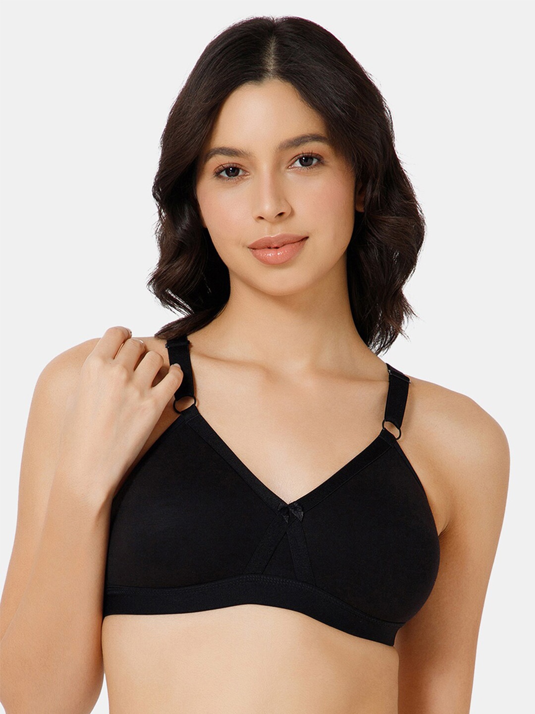 

intimacy LINGERIE Medium Coverage Cotton T-shirt Bra With All Day Comfort, Black