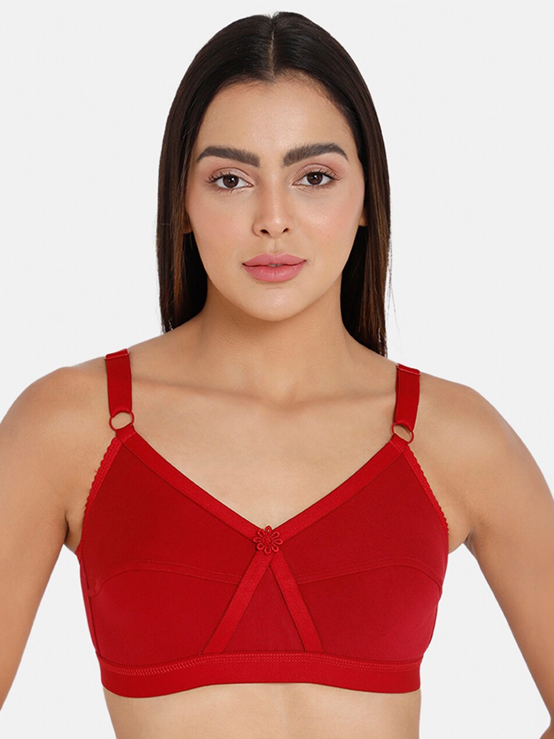 

intimacy LINGERIE Full Coverage Everyday Cotton Bra With All Day Comfort, Red