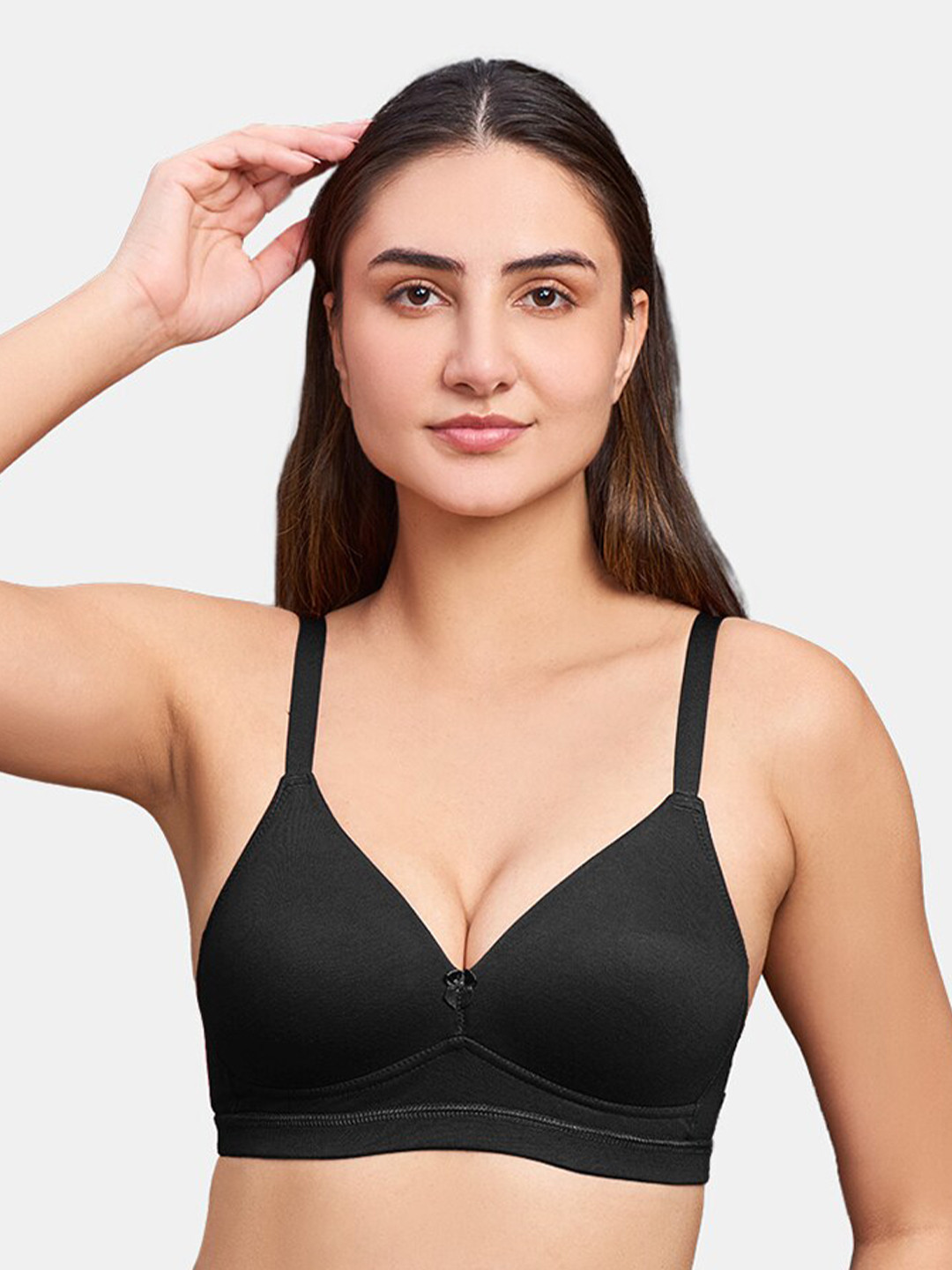 

intimacy LINGERIE Lightly Padded Medium Coverage Cotton T-shirt Bra With All Day Comfort, Black