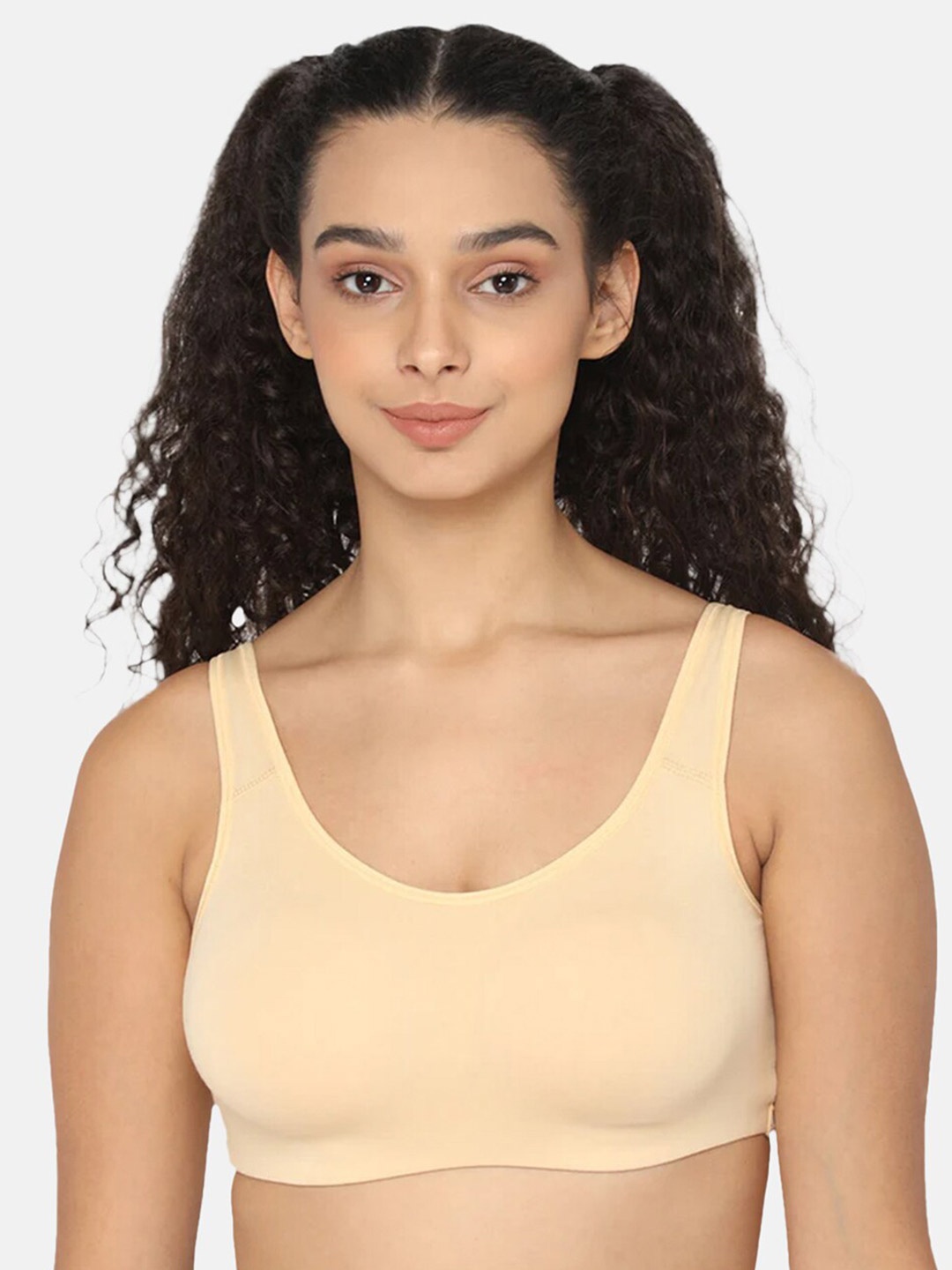 

intimacy LINGERIE Full Coverage Training or Gym Cotton Workout Bra With All Day Comfort, Beige