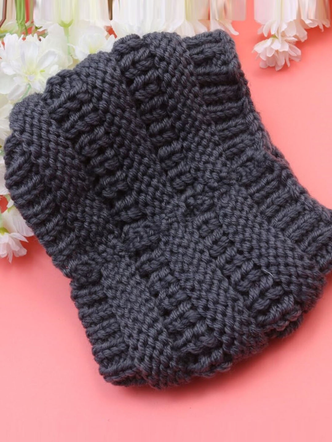 

EL REGALO Women Self-design Knitted Winter Chill Wrap, Grey
