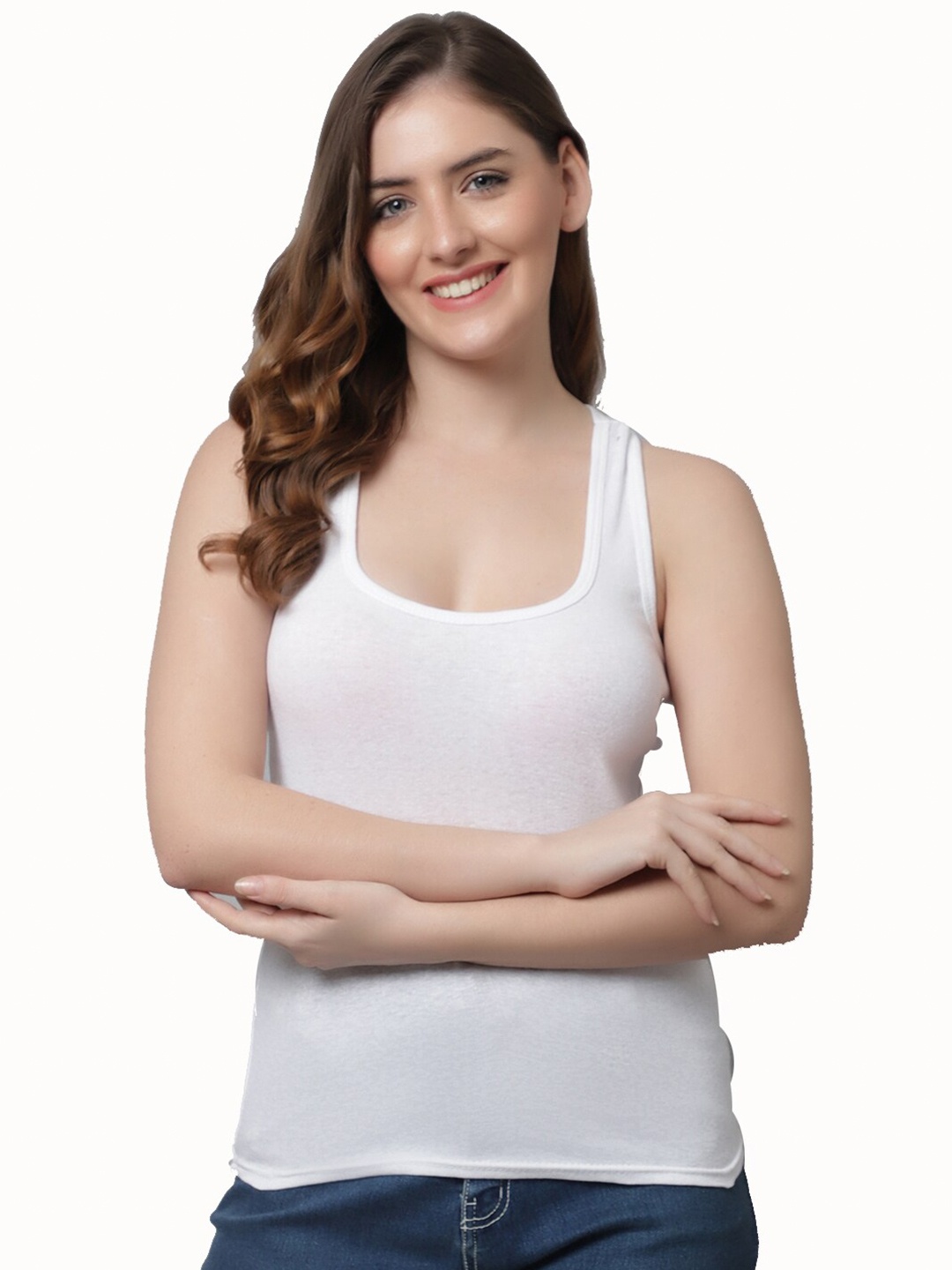 

KEX Pack Of 3 Sleeveless Cotton Tank Top, White