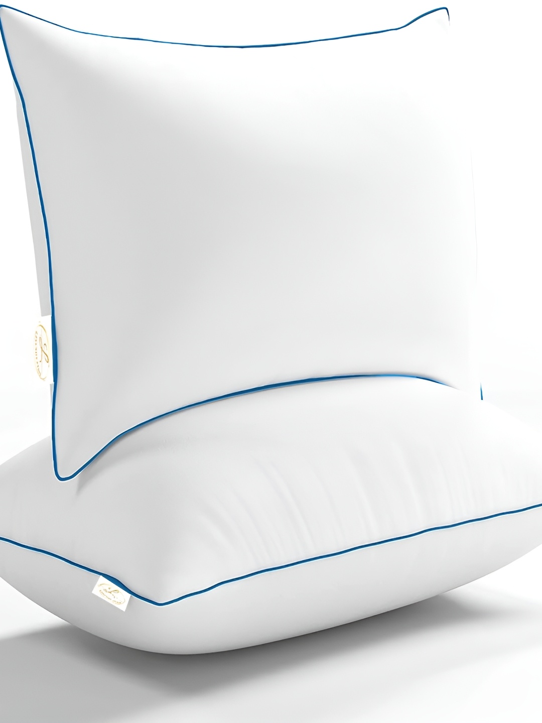 

Texlux Navy Blue 2 Pieces Fibre Filled Lightweight Sleep Pillow, White