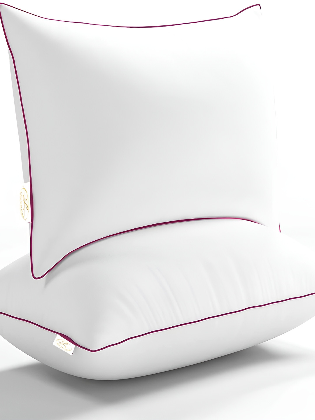 

Texlux Pink & White 2 Pieces Polyester Fibre Filled Lightweight Sleep Pillows