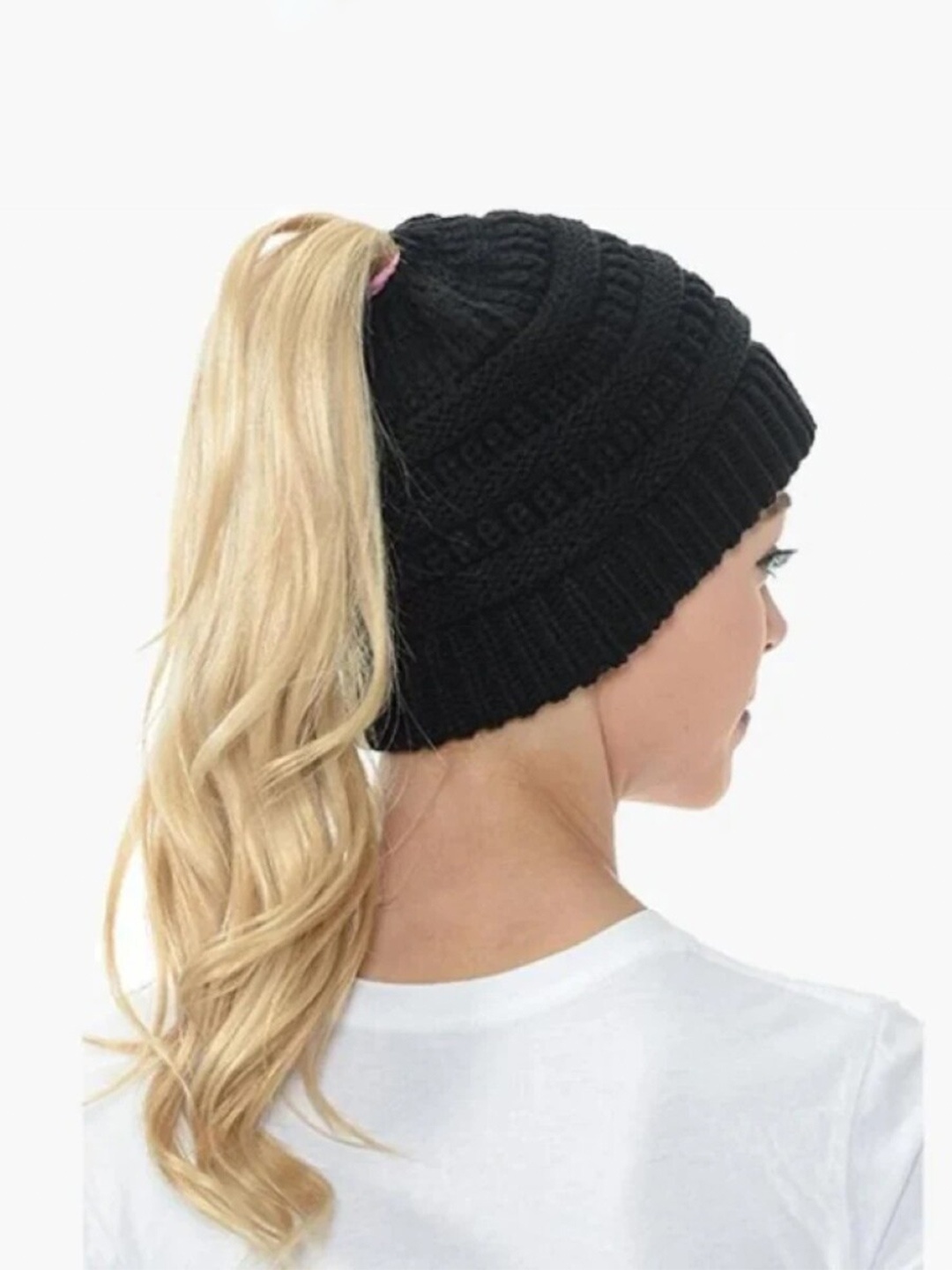 

EL REGALO Women Girls Self Design Woollen Beanie Cap, Black