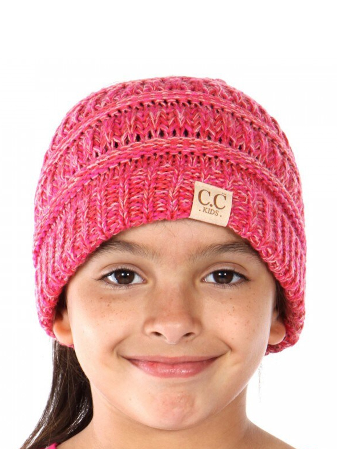 

EL REGALO Girls Self Design Woollen Beanie Cap, Pink