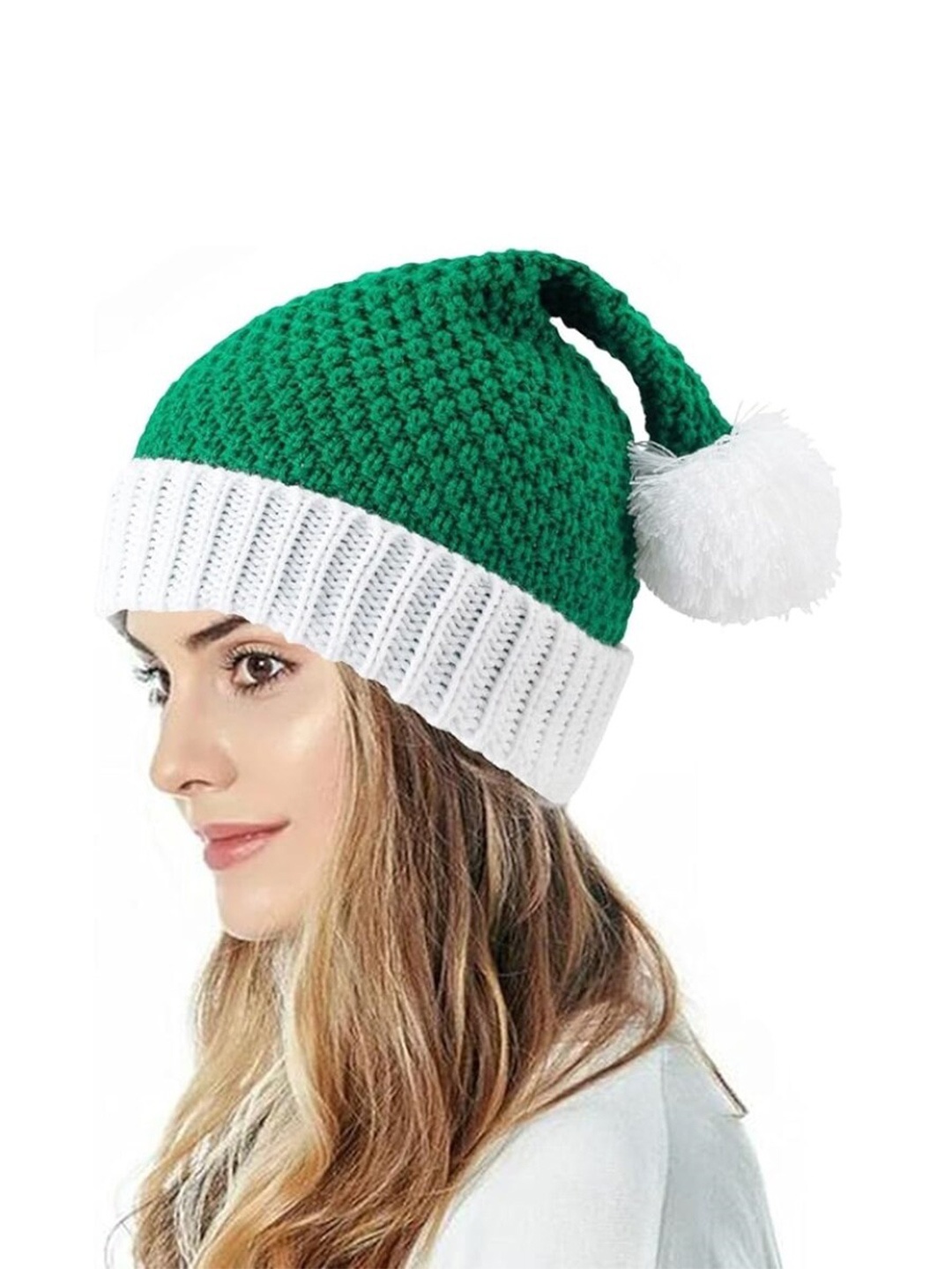 

EL REGALO Women Self Design Woollen Beanie Cap, Green