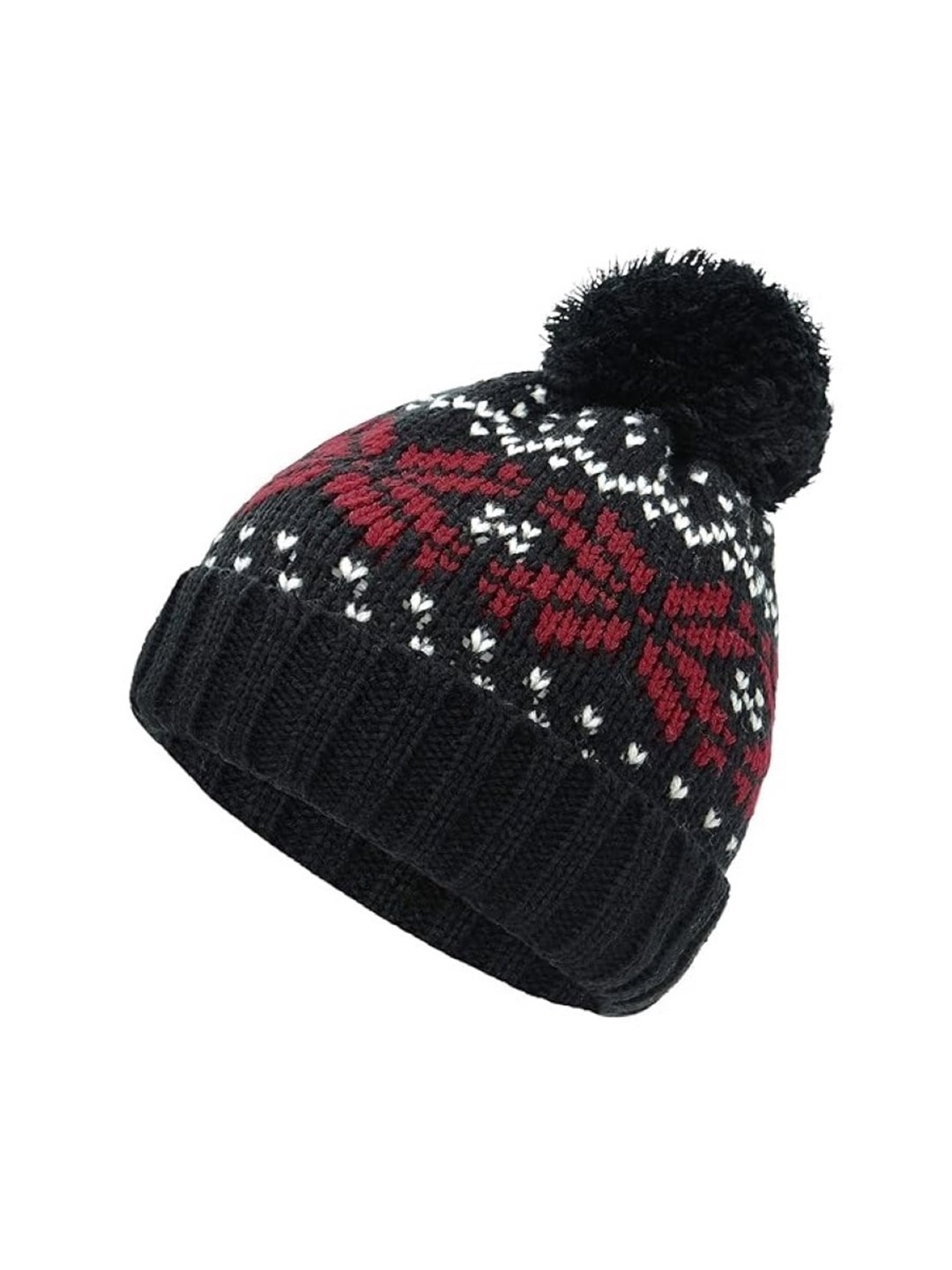 

EL REGALO Women Self Design Woollen Beanie Cap, Black