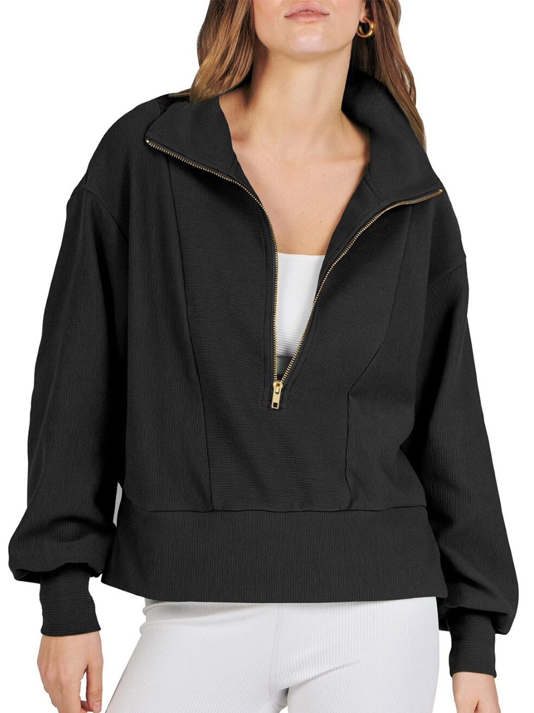 

Stylecast X KPOP Black Shirt Collar Regular Top