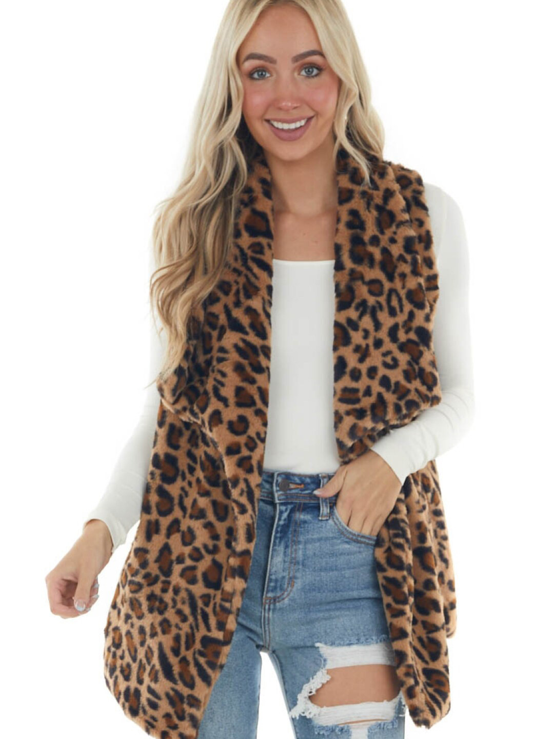 

Stylecast X KPOP Abstract Printed Open Front Jacket, Brown