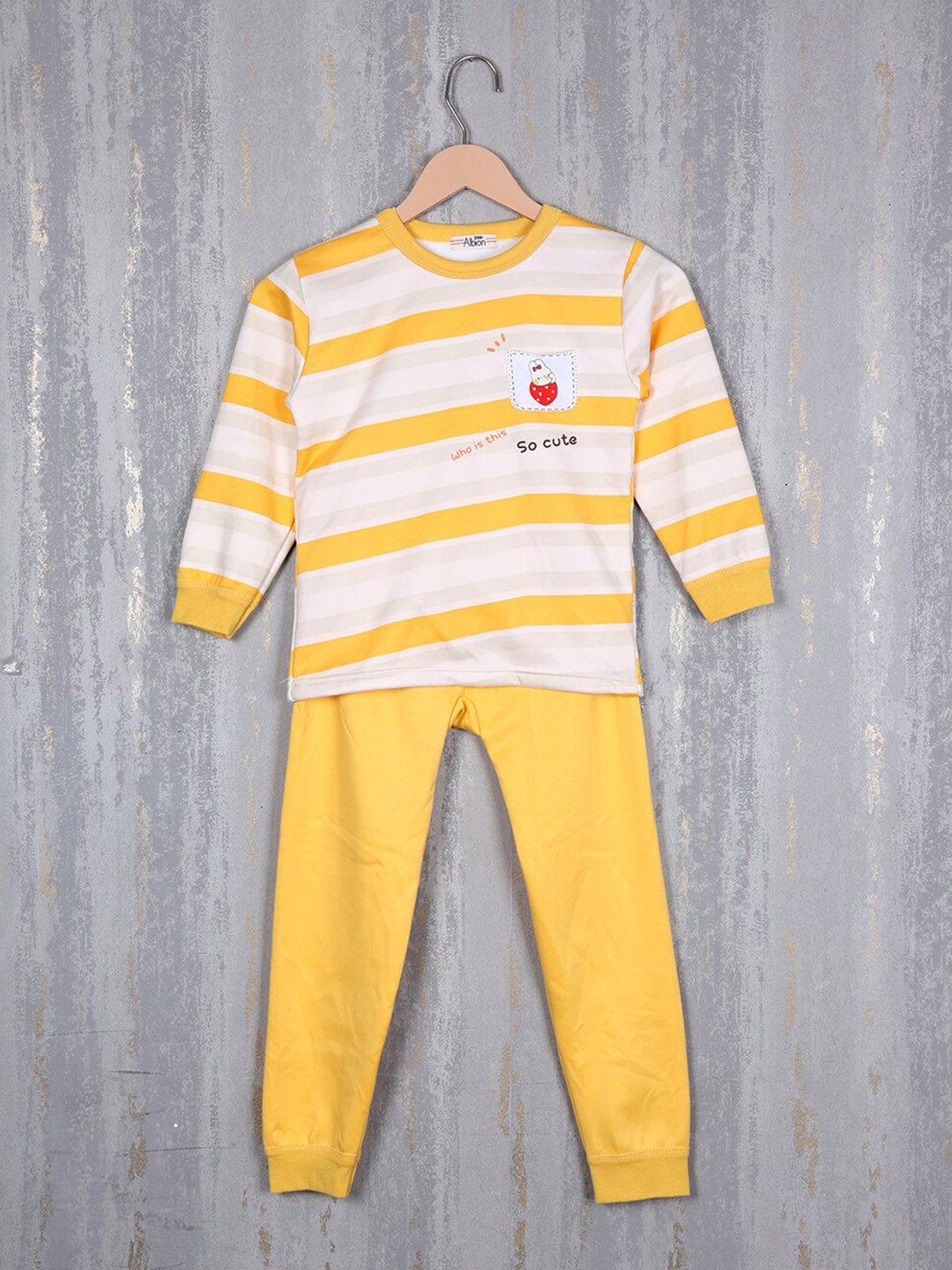 

Steele Girls Striped Pure-Cotton Tracksuit, Yellow