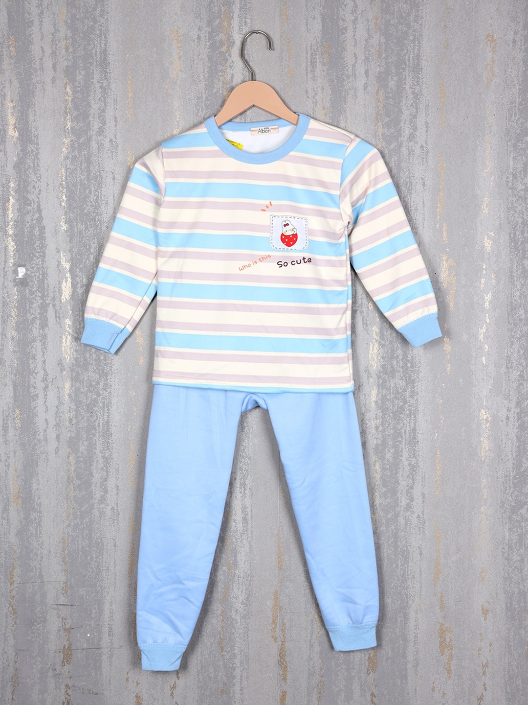 

Steele Girls Striped Pure Cotton Tracksuit, Blue