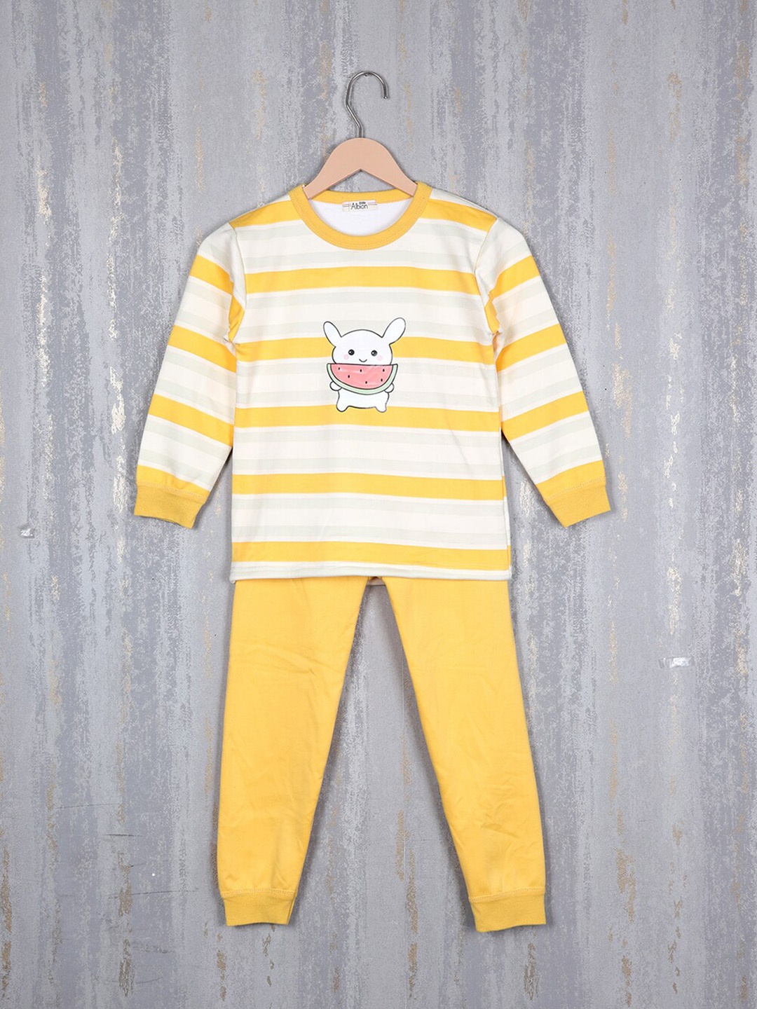 

Steele Girls Striped Pure Cotton Tracksuits, Yellow