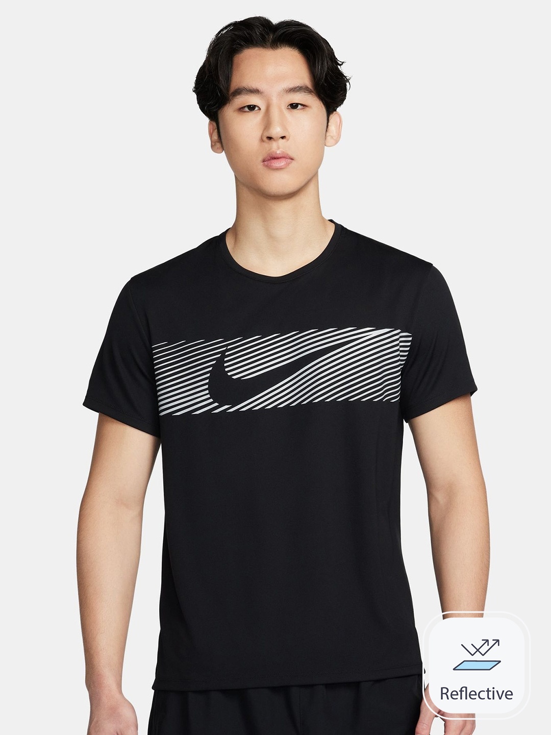 

Nike Miler Flash Men's Dri-FIT UV Short-Sleeve Running T-Shirt, Black