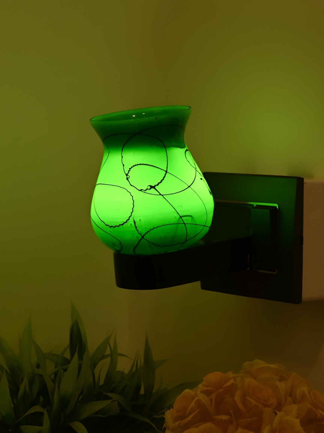 

Afast Green & Black Textured Glass Wall Lamp