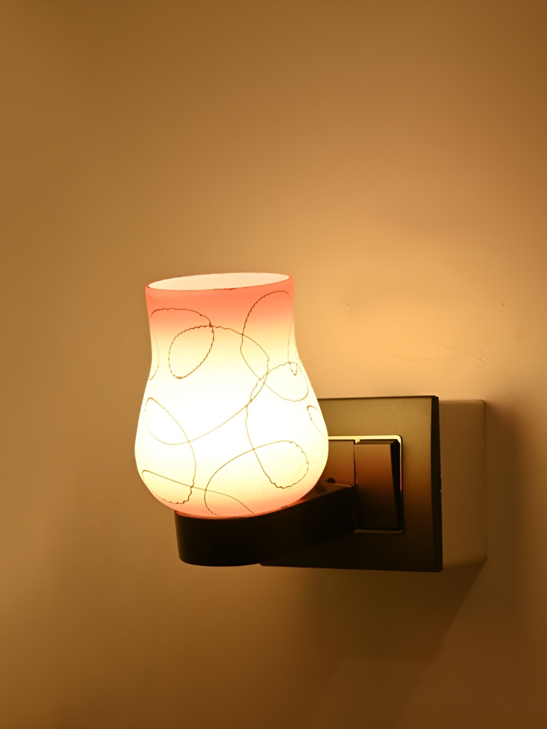 

Afast Orange & White Bell Shaped Glass Wall Lamp
