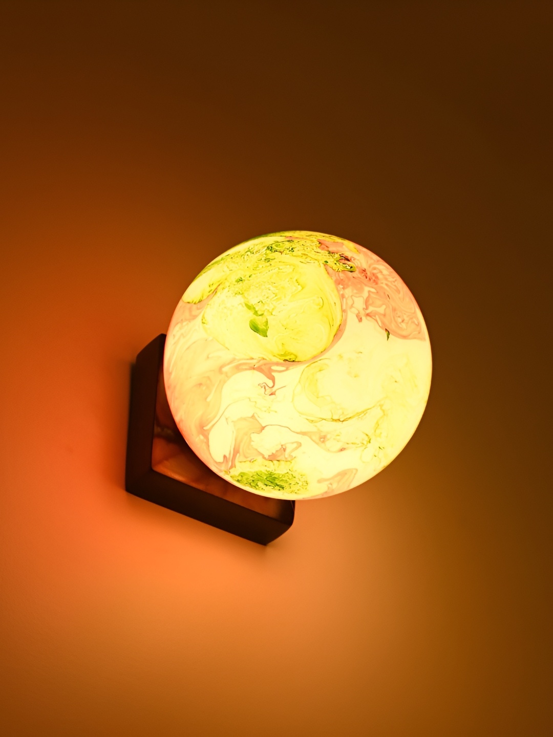 

Afast Yellow & Brown Printed Contemporary Glass Wall Lamp