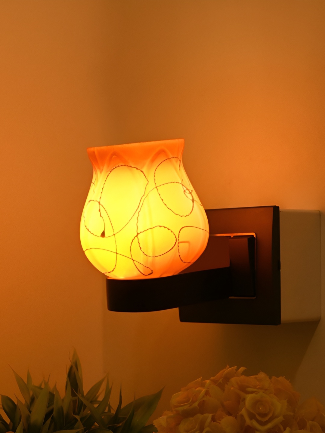 

Afast Red Printed Glass Wall Lamp