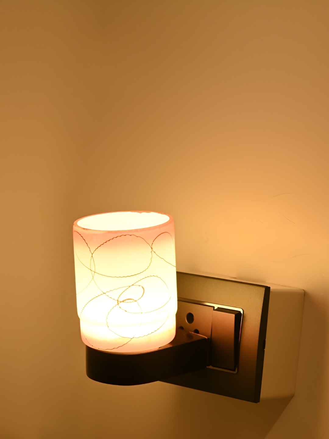 

Afast White & Pink Printed Wooden Wall Lamp