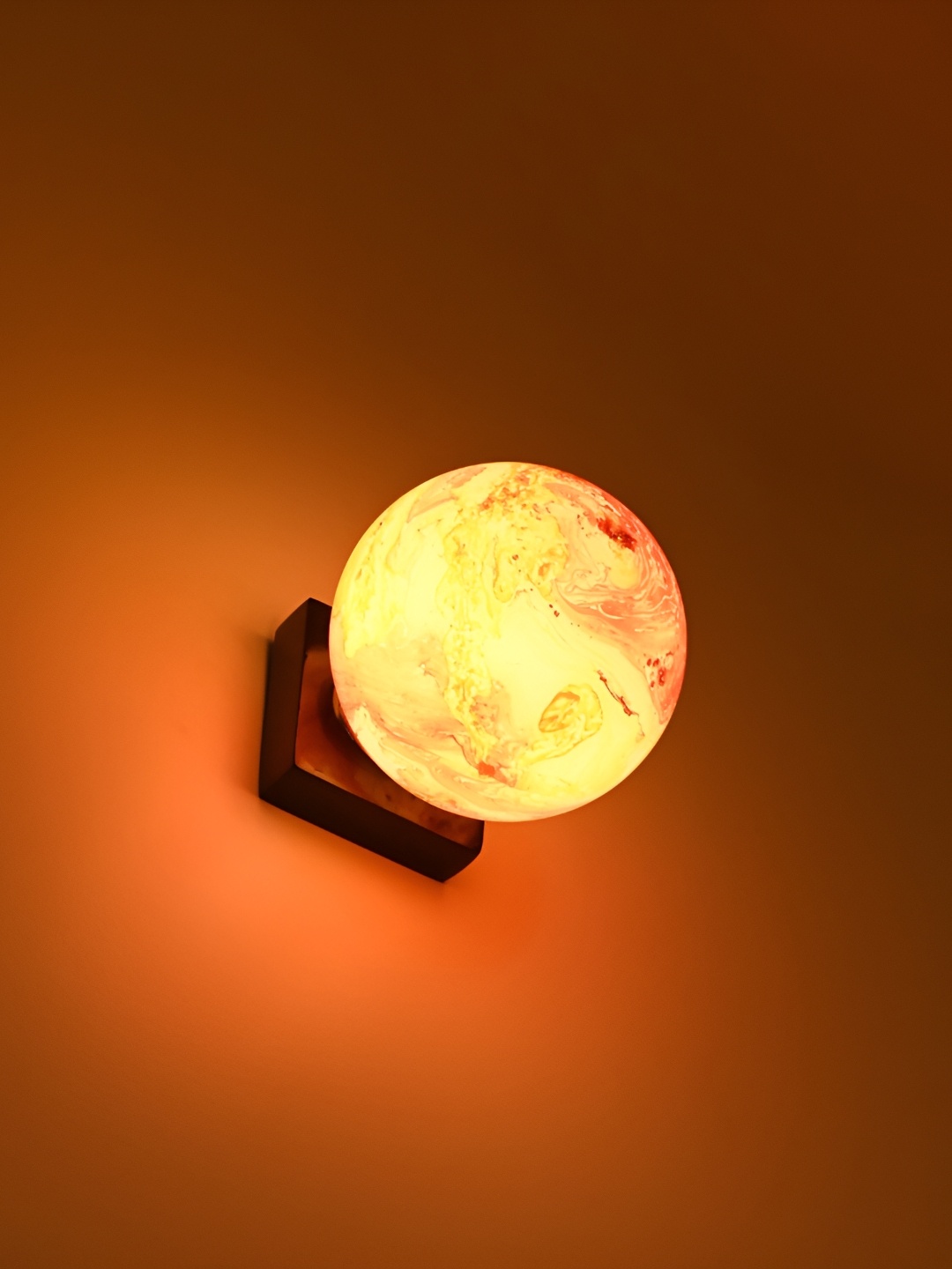 

Afast Red & Beige Printed Spherical Glass Wall Lamp