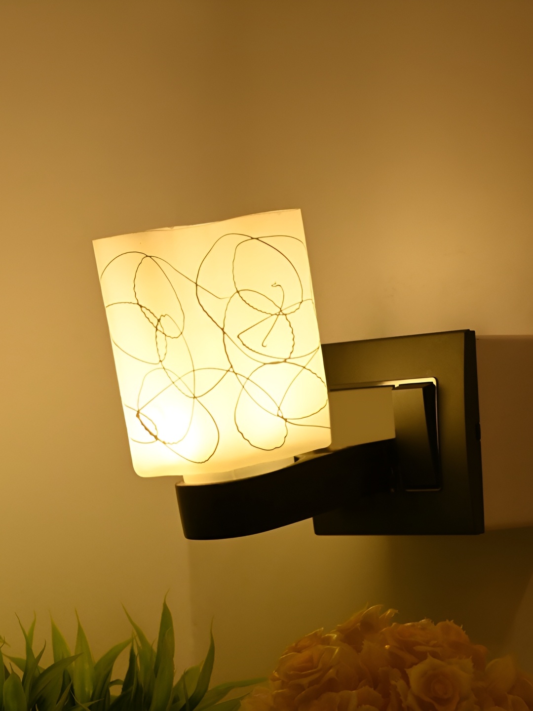 

Afast White Printed Glass Wall Lamp