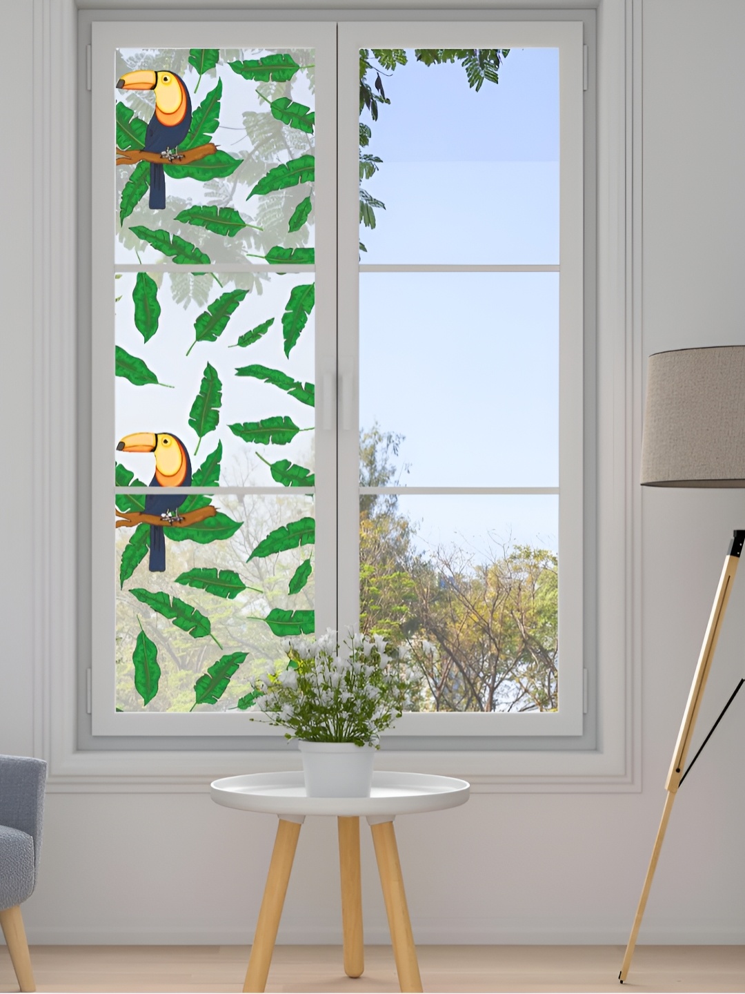 

CVANU Transparent & Green Printed Window Sticker