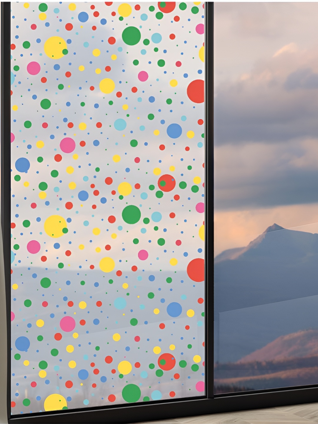 CVANU Red & Green Dot printed Self adhesive Water proof Window Film