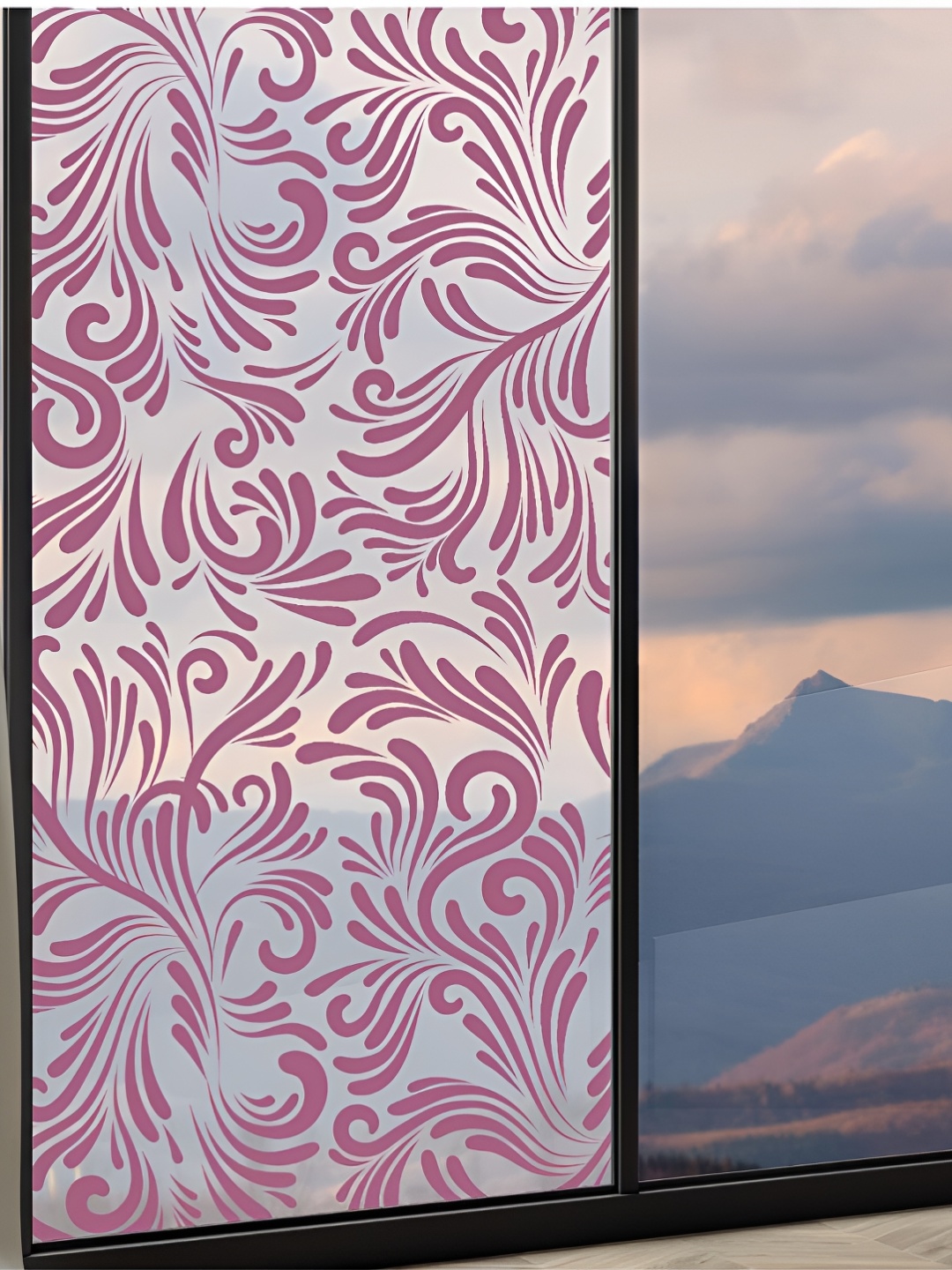 

CVANU Transparent & Mauve Printed Self Adhesive Window Film