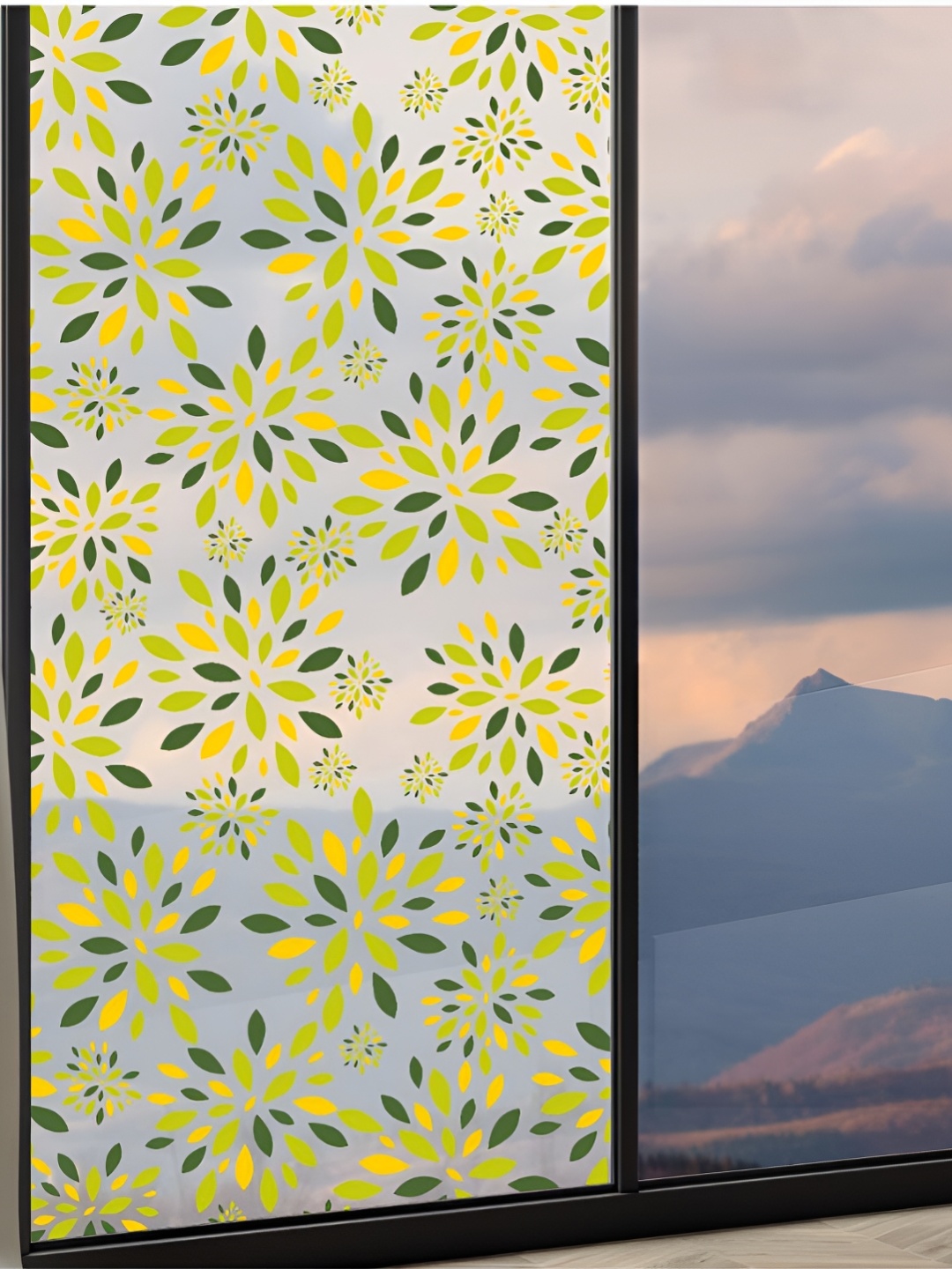 CVANU Transparent & Green Printed Self Adhesive Window Film