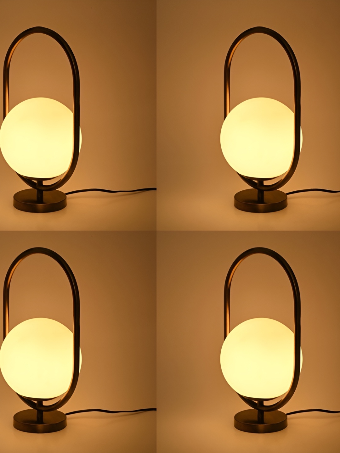 

Afast White & Brown 4 Pieces Metal with Adjustable Cord Table Lamps