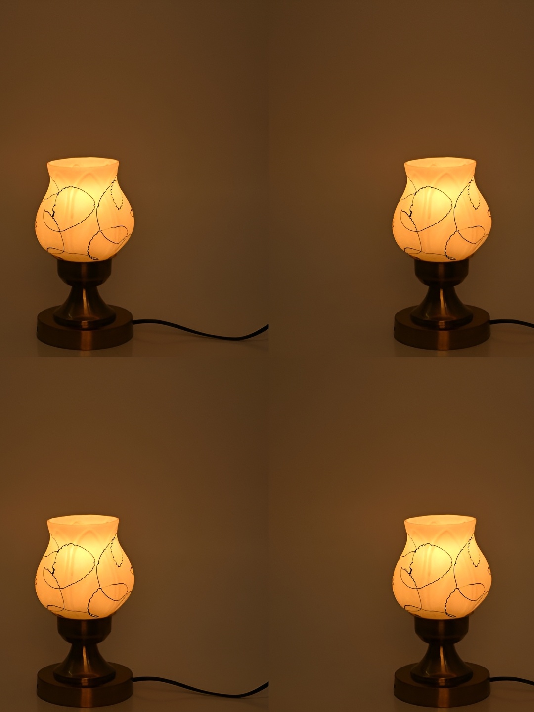 

Afast White 4 Pieces Printed Metal Table Lamps