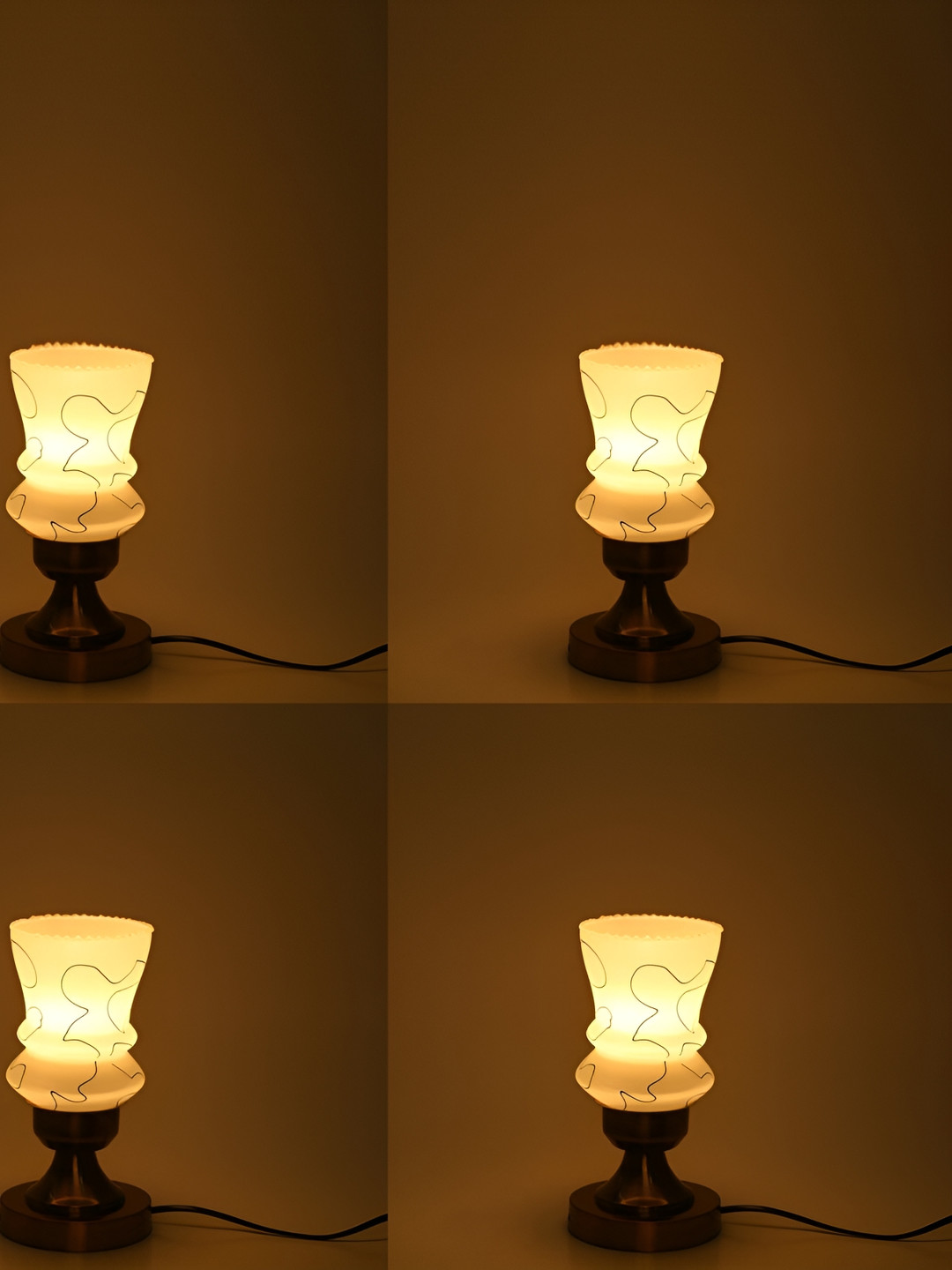 

Afast White & Black 4 Pieces Printed Abstract Shaped Contemporary Table Lamps