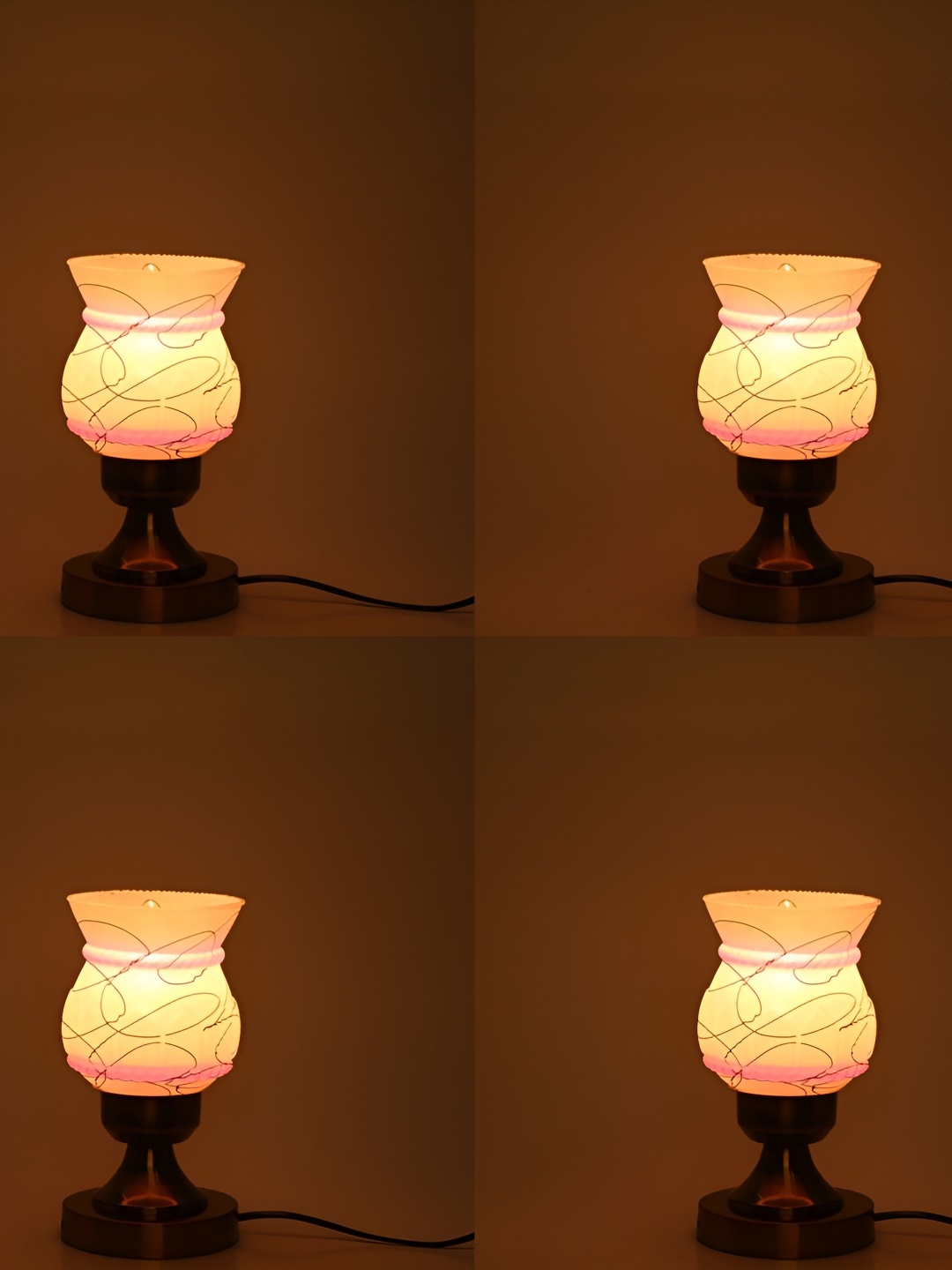 

Afast Yellow & Pink 2 Pieces Printed Iron With Adjustable Cord Table Lamps