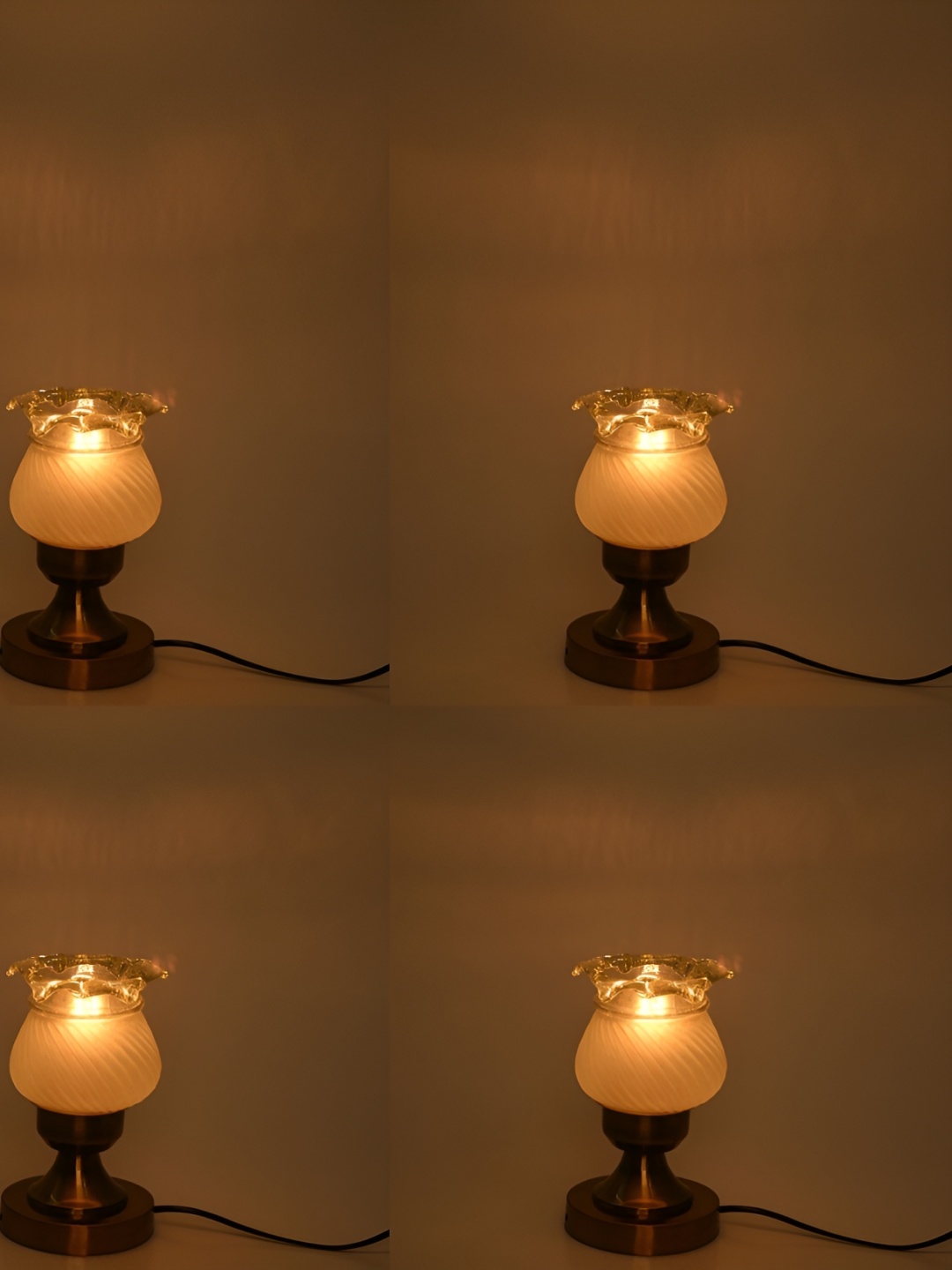 

Afast White & Peach Metal Table Lamp